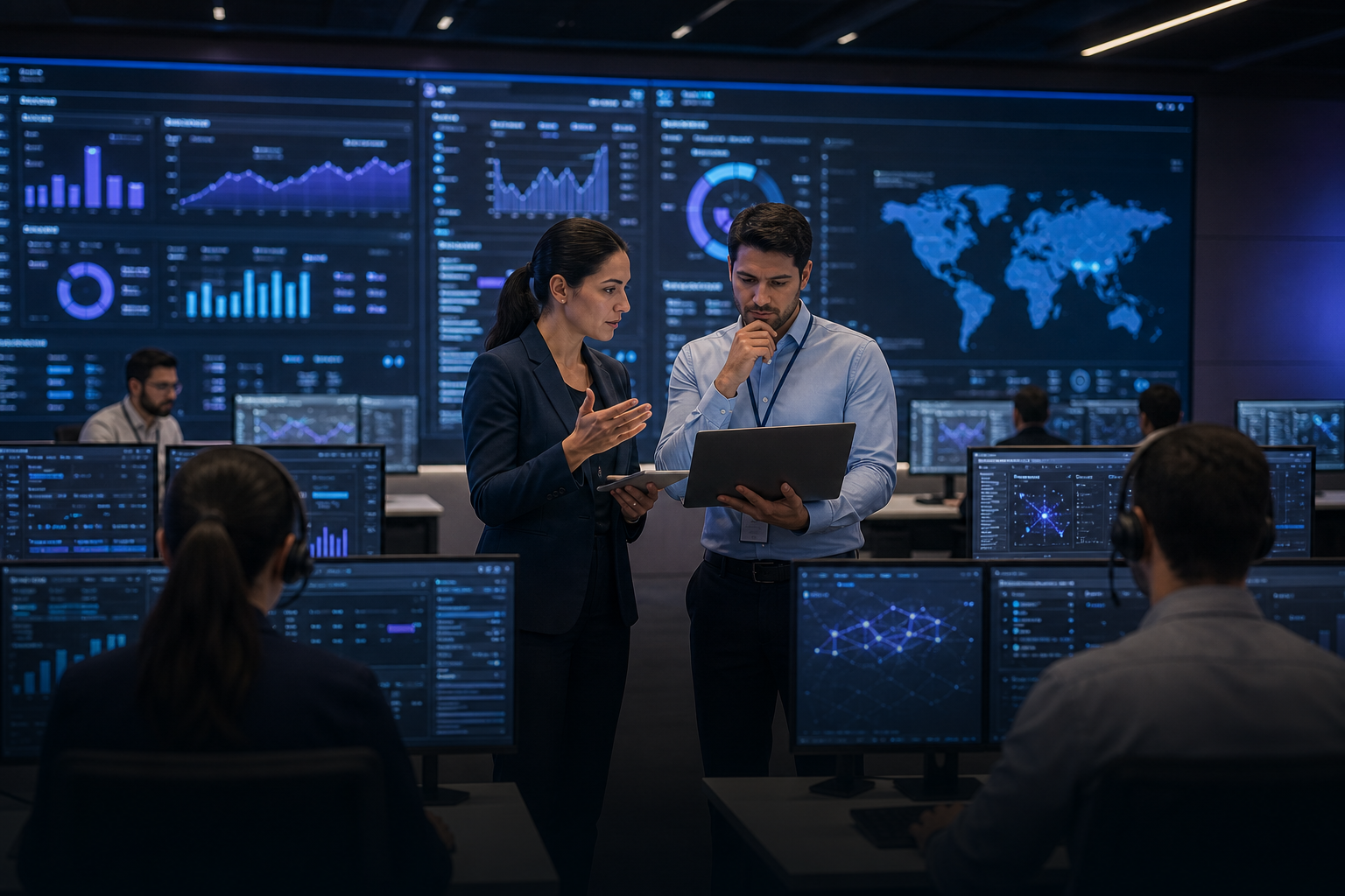 Enterprise team managing AI-powered operations